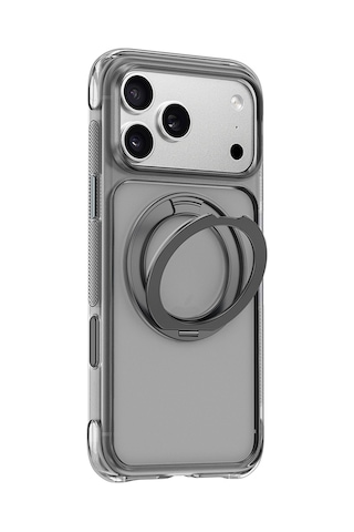Apple iPhone Uyumlu 18 Pro Max Kılıf Wiwu Ag-203 Aeroguard Ultra Serisi M-safeli Airbag Standlı Kapak Gri