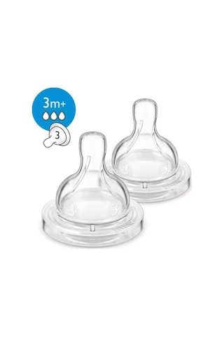 Philips Avent SCF633/27 2'Li Biberon Emziği 3 Delik 3 Ay+