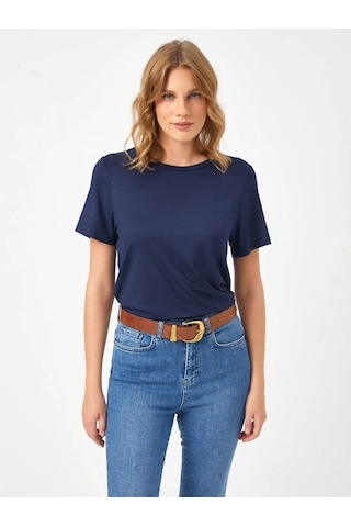Faik Sönmez Kadın T-shirt B00002 Lacivert