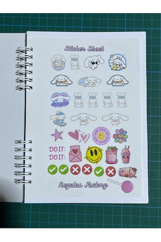 Cinnamoroll Kabartma Efektli 50 Sayfa Defter Bonus Stickerlı