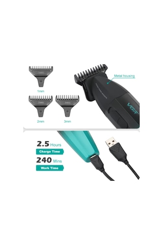 Vgr V-906 Dlc T-blade Tıraş Makinesi Makinesi - 9000 Rpm 2,5 Saat