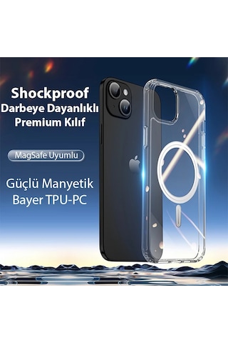 Dux Ducis Clin Mag Series İphone 15 Plus Magsafe Uyumlu Manyetik Silikon Kılıf- 5775 Şeffaf