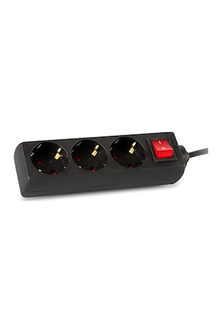 S-Link SPG8-3-30 3'lü Akım Korumalı Priz 3 Metre Siyah