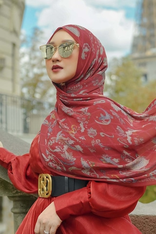 Buttonscarves Autograph Piliseli Şal - Cerise Kırmızı