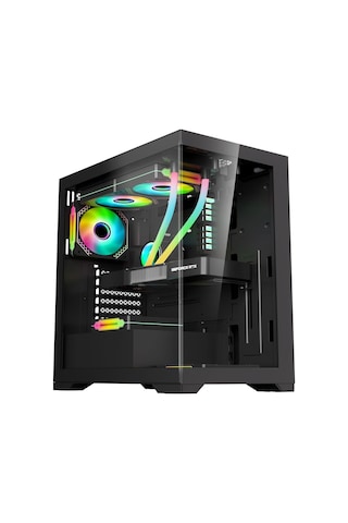 Xaser MG210 4 x RGB Fan USB 3.0 ATX Oyuncu Bilgisayar Kasası Siyah