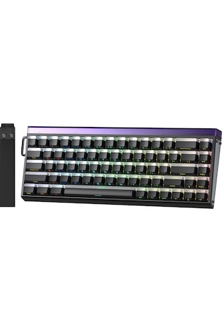 Aula Hero 68 He Manyetik Klavye Rapid Trigger Jade King Switch 8000hz Rgb Neon Tkl Hot Swap Oyuncu Klavyesi Siyah