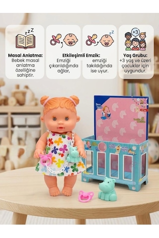 Etkileşimli Akıllı Masal Anlatan Ağlayan Emzikli Eğitici Pilli Oyuncak Et Bebek Ve Minik Arkadaşı 94594295