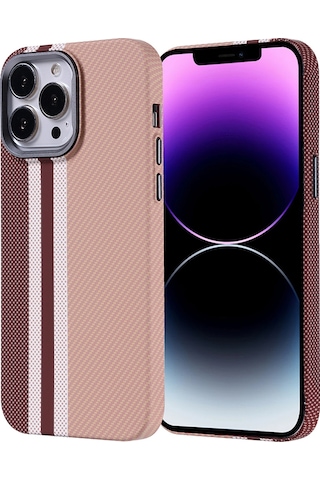 Ardemix Apple Uyumlu iPhone 14 Pro Max Kılıf Magsafe Şarj Özellikli Karbon Fiber Görünümlü Nekst Siyah