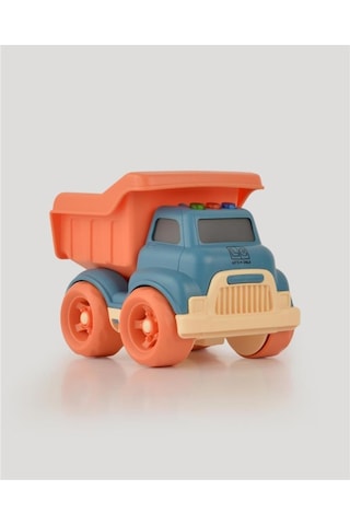 Let's Be Child Sesli Ve Işıklı Minik Kamyon 31016 Lacivert - Turuncu Kasalı, Çocuklar İçin Oyuncak Kamyon