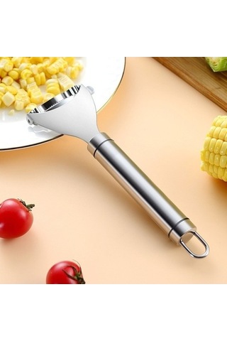 Mısır Soyucu - Pratik Ev Tipi Gümüş Renkli Mısır Ayıklama Aleti Gümüş