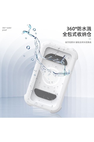 Reedark Banyo Su Geçirmez Telefon Kutusu: Dairesel Çevirilebilir, Uzatılabilir, Delik Açmayan Duvar Tutucu - Akvaryum Beyazı