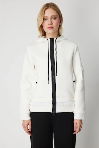 On Fashion Kadın Kapüşonlu Cepli Ekru Mont 60703 Ekru
