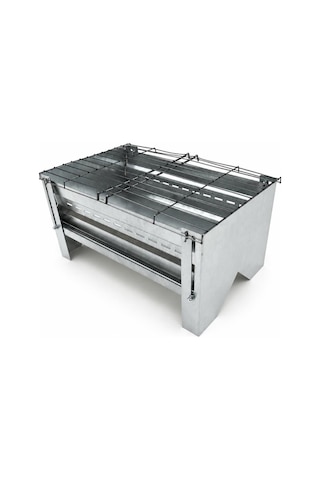 Omnipazar Portatif Taşınabilir Katlanır Galvaniz Paslanmaz Mangal Gri