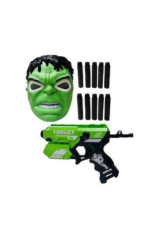 Avengers Hulk Maske Ve Sünger Dart Atan Nerf Tabanca 2'li Macera Seti