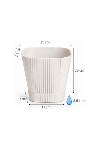 So-zb05 Zambak Dekoratif Plastik Saksı 8.8 Litre No:5 Kirli Beyaz 6 Adet