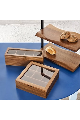 Linens Accacia Akasya 20,5x20,5x6,5 Cm Düzenleyici Kutu