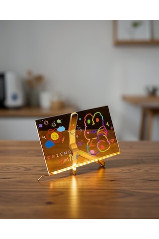Led Aydınlatmalı Şeffaf Akrilik Mesaj Tahtası 30x20 Cm Uczzzışıklıyazıtahtası-3