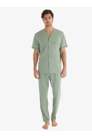 Erkek Pijama Takımı 40704 - Yeşil Yeşil