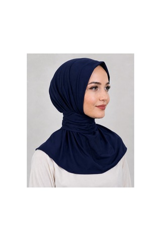 Unika Boutique Çıtçıtlı Bağlamalı Tesettür Pratik Şal Deniz Havuz Için Uygundur Lacivert