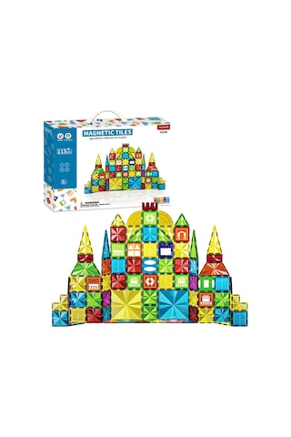 115 Parça Manyetik Bloklar Standart Seri - 7.5 Cm Mıknatıslı Yapı Blokları, Çocuk Eğitici İnşa Ve Ze