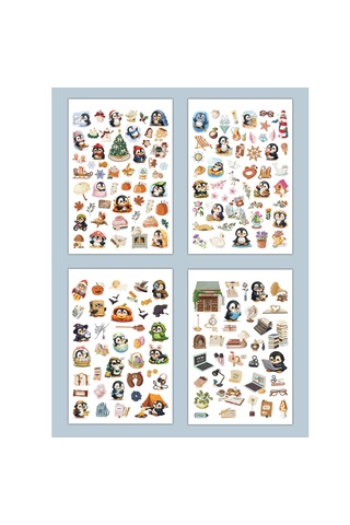 Mood Penguen Sticker Defteri Bullet Journal, Planner Nihilist Penguen Sticker Defteri