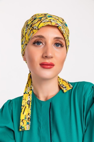 Tesettür Desenli Bone - Minyonlar Sarı