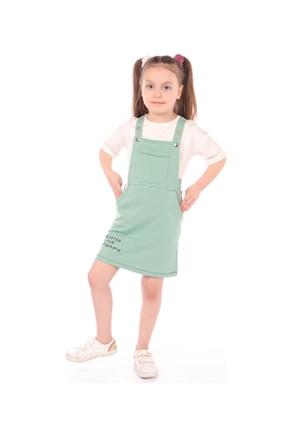 Toontoy Kids Toontoy Kız Çocuk 2li Salopetli Takım Yeşil
