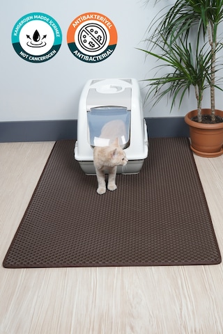 75x55 Cm Koyu Kahve Kedi Tuvaleti Kumu Paspası Kedi Matı Görsel Temsilidir Koyu Kahve