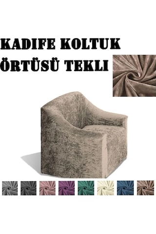 StarMall Kadife Koltuk ,kanepe, çekyat Örtüsü, koltuk Kılıfı Tekli Vizon