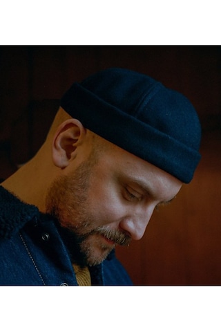 Kaşe Arkadan Ayarlı Retro Hip-hop Takke Şapka Lacivert