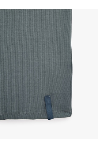 Koton Slim Fit Pamuklu Kolsuz Bisiklet Yaka Basic Atlet Mavi 7wam30001mk