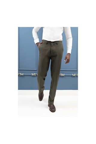 Notra Regular Fit Pamuklu Dokulu Kışlık Gabardin Pantolon Yeşil