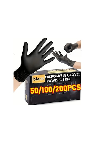 Eldiven Tek Kullanımlık Nitril Siyah Xl Lateks Eldiven Pvc