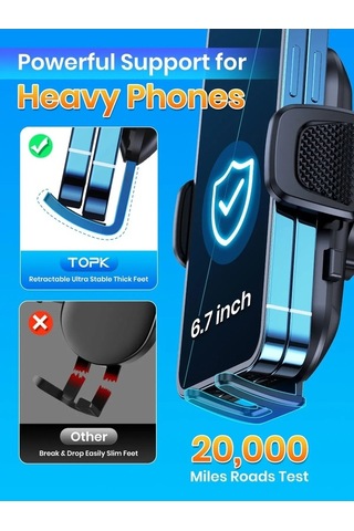 Createtech Topk Araç Telefonu Tutucu Yerçekimi İphone Uyumlu Xiaomi Samsung Araba Cep Için Standı Upgrade For Air Vent Yeni Tasarım