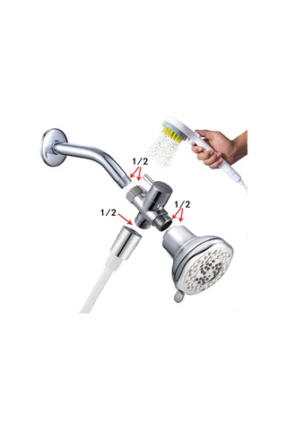 Kosona Köpek Ve Kedi Duşu, Masajlı搓澡 Fonksiyonu, Gri Renkli, Abs+silikon Materyal, 2 Metre Hortum Ve Adaptörler İle Gri