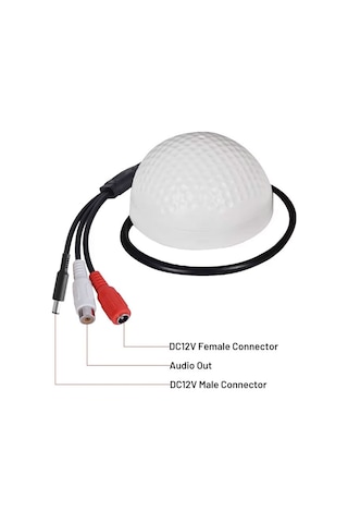 Ses İzleme Mikrofonu - Cctv Güvenlik Ve Ip Kamera Sistemleri İçin Dahili Preamp İle Kablolu Ses Mikrofonu