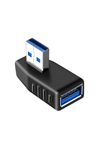 Usb 3.0 Sol Açılı Konnektör Erkek Dişi 90 Derece Uzatma Adaptörü