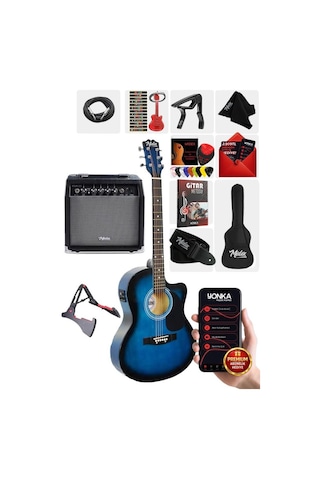 Midex Rg-560bl-amp Mavi Amfili Elektro Akustik Gitar Full Set