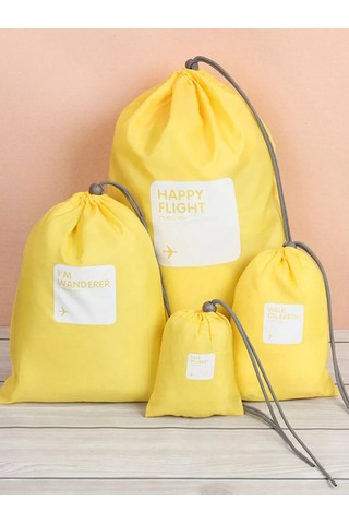 Travel Giysiler Ve Çamaşırlar İçin Yol Çantaları, 4 Adet, Sarı 239523584 Gri