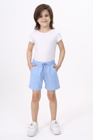 Toontoy Kids Toontoy Erkek Çocuk Baskılı Beli Lastikli Cepli Basic Şort Mavi