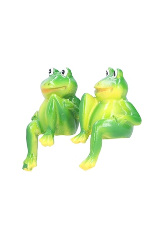 Shineyee Çevre Dostu Reçine Kurbağa Figürü, Ev Ve Bahçe Dekorasyonu, El Boyama, Canlı Detaylı, Hafif Ve Taşınabilir, 2 Adet Set