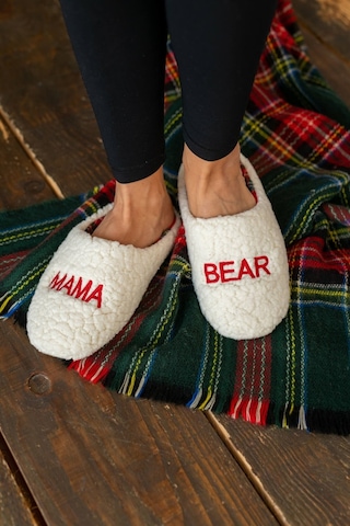 Mama Ve Baby Bear Kürklü Anne Terlik Ve Bebek Panduf Terlik Ve Panduf Ayrı Satılmaktadır Ekru