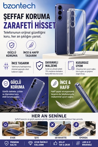 Samsung Galaxy S26 Fe Uyumlu Kılıf Şeffaf Kamera Korumalı 3d