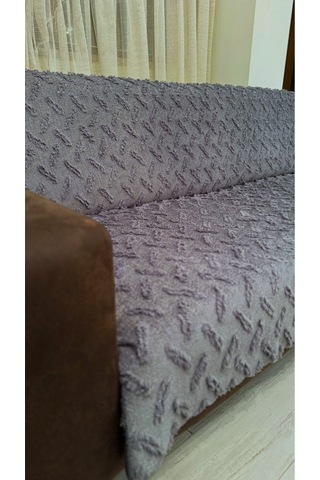 Bohem Tarz Lüks Kaymaz Koltuk Örtüsü 175x220 Şönil Bohem Koltuk Örtüsü Füme
