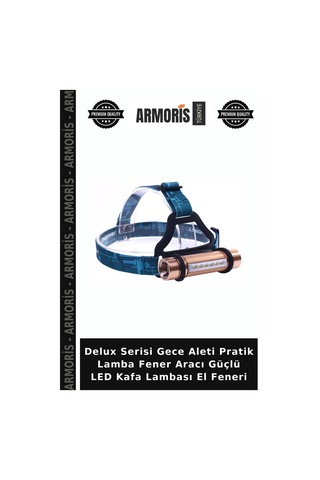 Delux Serisi Gece Aleti Pratik Lamba Fener Aracı Güçlü Led Kafa Lambası El Feneri