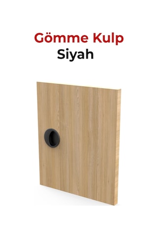 Adilon Gömme Kulp, 50 mm, Siyah (4 Adet)