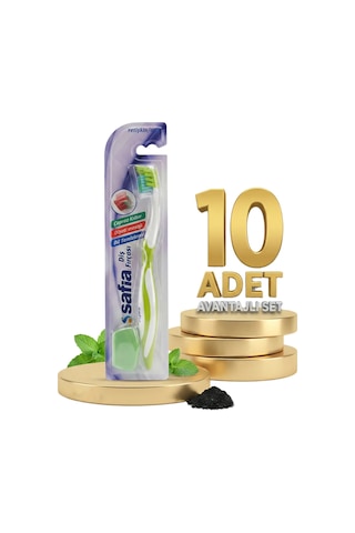 Safia Tekli Yetişkin Orta Diş Fırçası 10lu