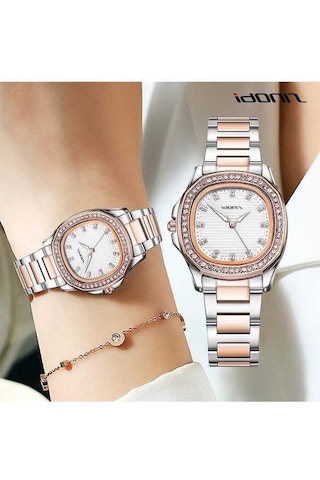 Novahub Sinobi Kadın Bilek Saati, Paslanmaz Çelik Rose Gold, Elmas Detay, Kuvars, 9887 Model Rose Gold