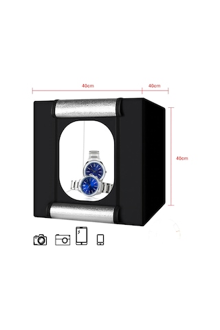 Deyatech 40 x 40 CM Katlanabilir Ledli Pro Ürün Çekim Çadırı