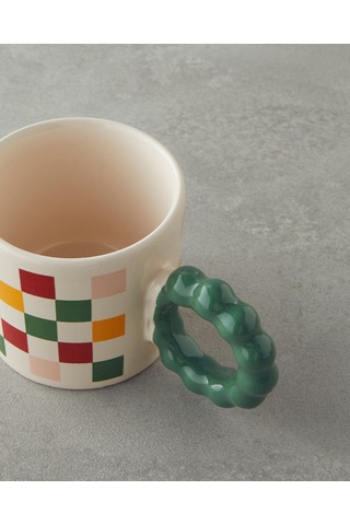 English Home Checkerboard Seramik Kupa 260 Ml Renkli Çok Renkli
